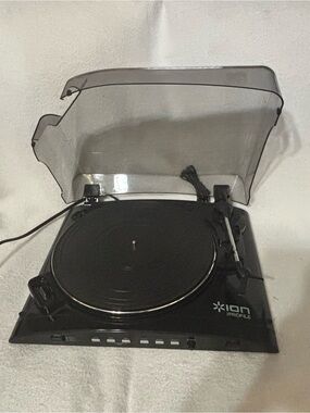ION iProfile Black Portable Turntable - USB Record Player